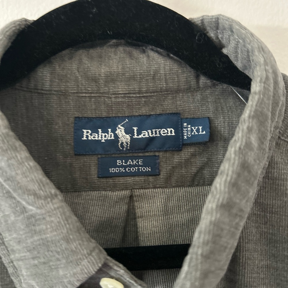Ralph Lauren Blake Gray Cotton Button Down Shirt